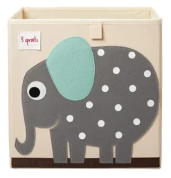 Cube de rangement eléphant