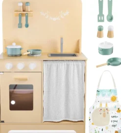 Cuisine enfant bois, avec eclairage led