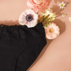 Culotte menstruelle dentelle bio xs noir