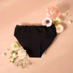 Culotte menstruelle dentelle bio xl noir