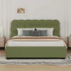 Dallas lit coffre style nuage 140x190cm en velours vert