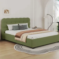 Dallas lit coffre style nuage 140x190cm en velours vert