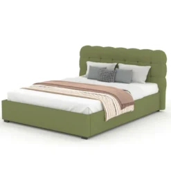 Dallas lit coffre style nuage 140x190cm en velours vert