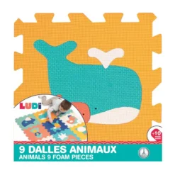 9 dalles animaux mousse a assembler