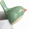 Décoration animal en céramique à accrocher sur un pot de fleurs Oiseau