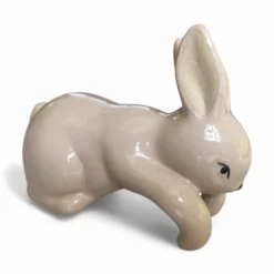 Décoration animal en céramique à accrocher sur un pot de fleurs Lapin