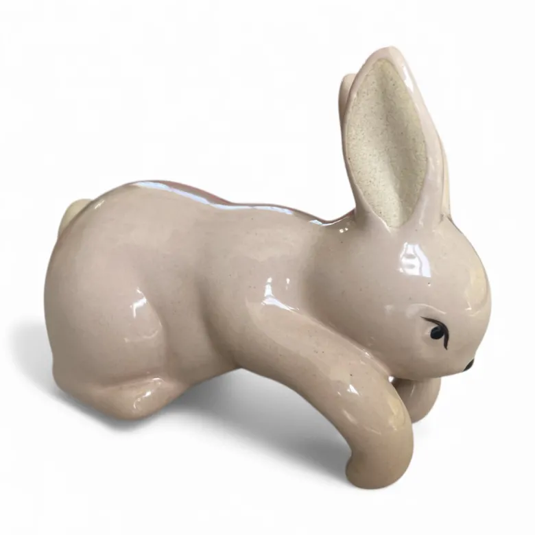 Décoration animal en céramique à accrocher sur un pot de fleurs Lapin