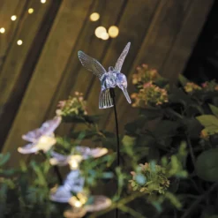 Décoration lumineuse de jardin colibri solaire