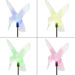 Décoration lumineuse de jardin colibri solaire