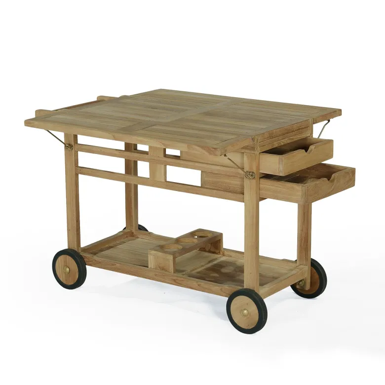 Desserte roulante en teck ecograde part