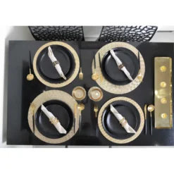 Dessous d'assiette doré quadrille - lot de 6