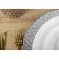 Dessous d'assiette en relief argent - lot de 6