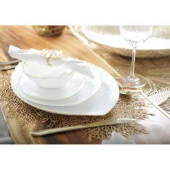 Dessous d'assiette feuille dorée - lot de 6