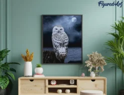 Diamond painting chouette blanche