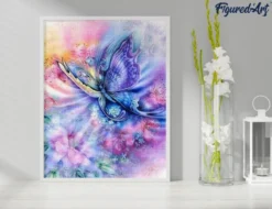 Diamond painting papillon en couleurs