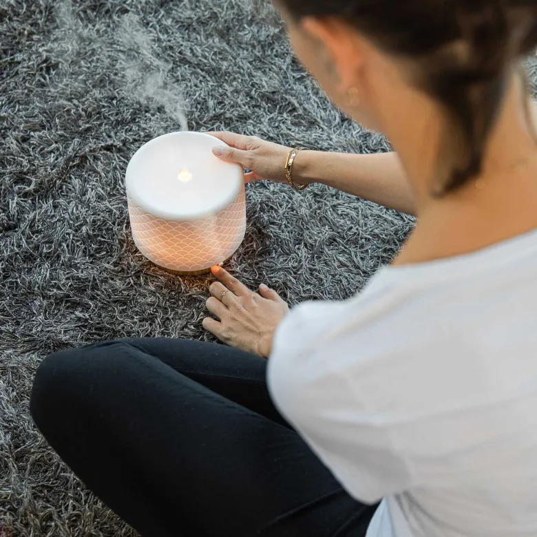 Diffuseur d'huiles essentielles relaxant avec exercices de cohérence cardiaque