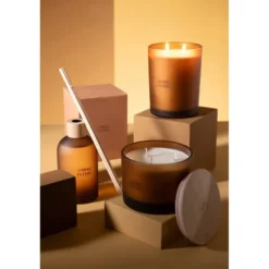 Diffuseur paraffine jaune h.27.5cm