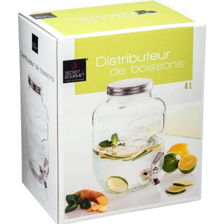 Distributeur de boisson en verre 4l