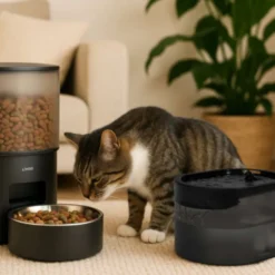 Distributeur de croquettes et fontaine p