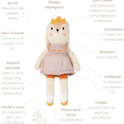 Doudou fait main mouton caramel
