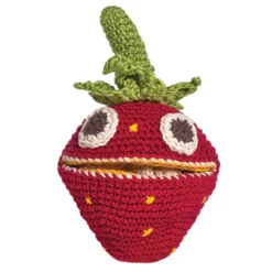 Doudou fraise réversible fait main bio