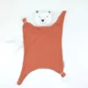 Doudou lange ours brun brique