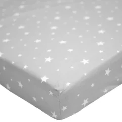 Drap-housse coton stella - 60x120 gris