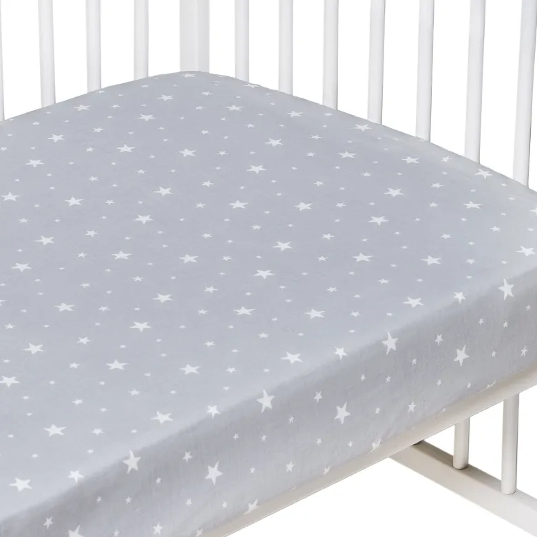 Drap-housse coton stella - 60x120 gris