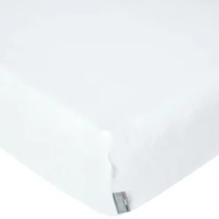 Drap housse gaze de coton uni blanc