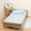 Drap housse gaze de coton uni bleu