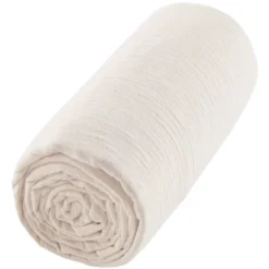 Drap housse gaze de coton uni beige