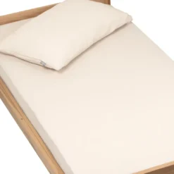 Drap housse gaze de coton uni beige