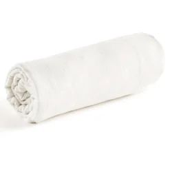 Drap housse gaze de coton uni écru