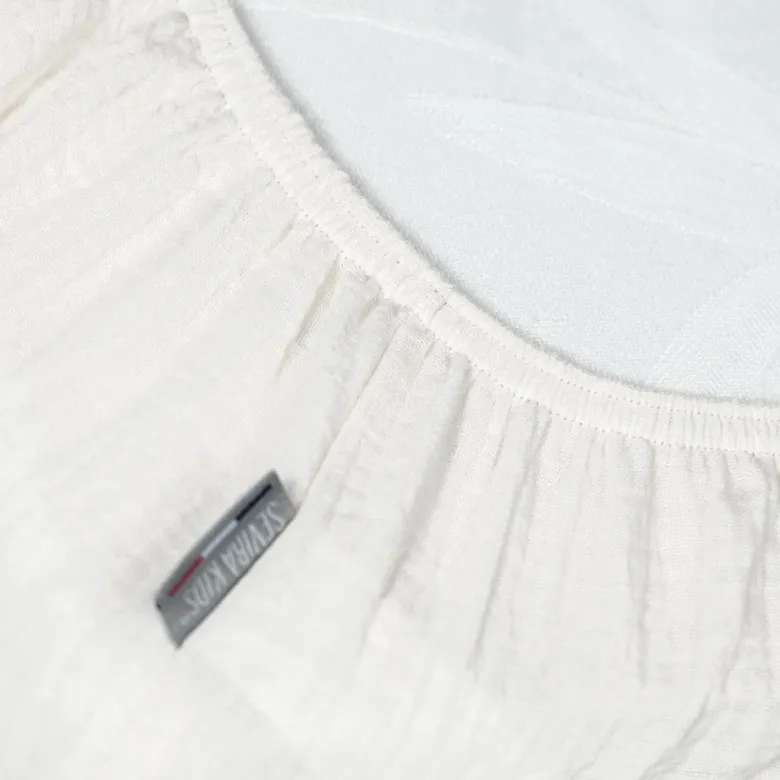 Drap housse gaze de coton uni écru