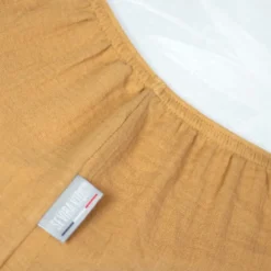 Drap housse gaze de coton uni camel