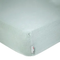 Drap housse gaze de coton uni vert