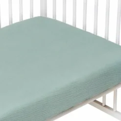 Drap housse gaze de coton uni vert