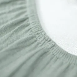 Drap housse gaze de coton uni vert