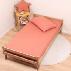Drap housse gaze de coton uni - 60x120