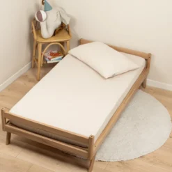 Drap housse gaze de coton uni - 60x120
