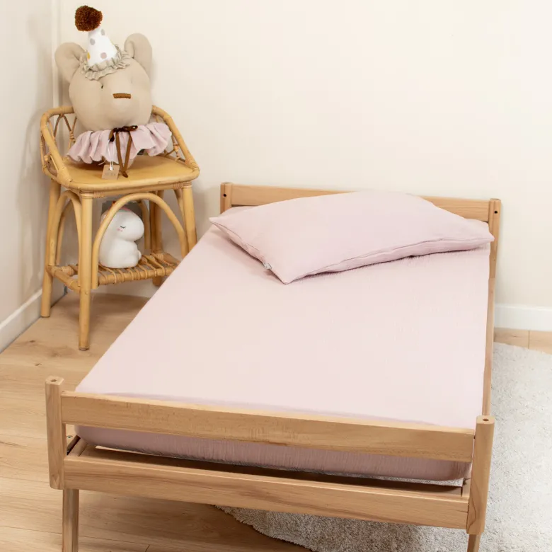 Drap housse gaze de coton uni - 60x120