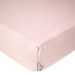 Drap housse gaze de coton uni - 60x120