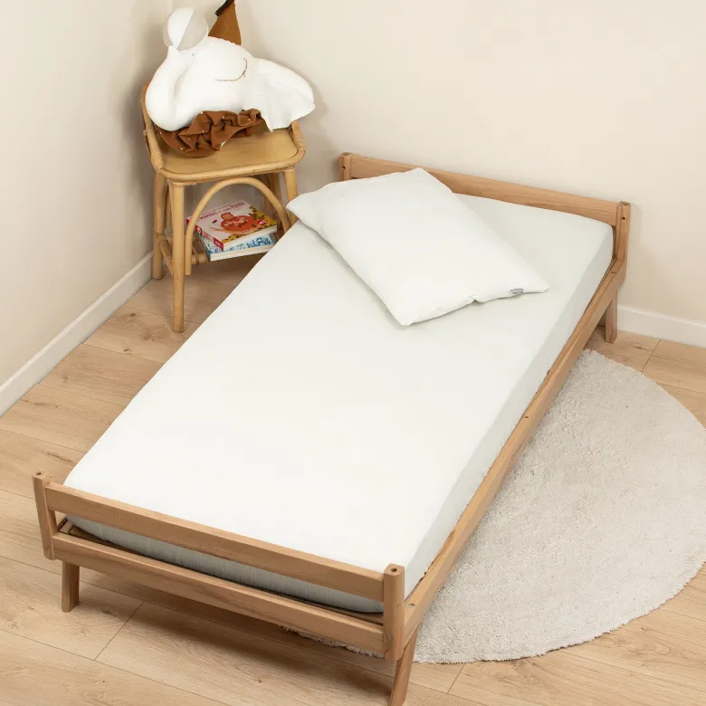 Drap housse gaze de coton uni - 60x120