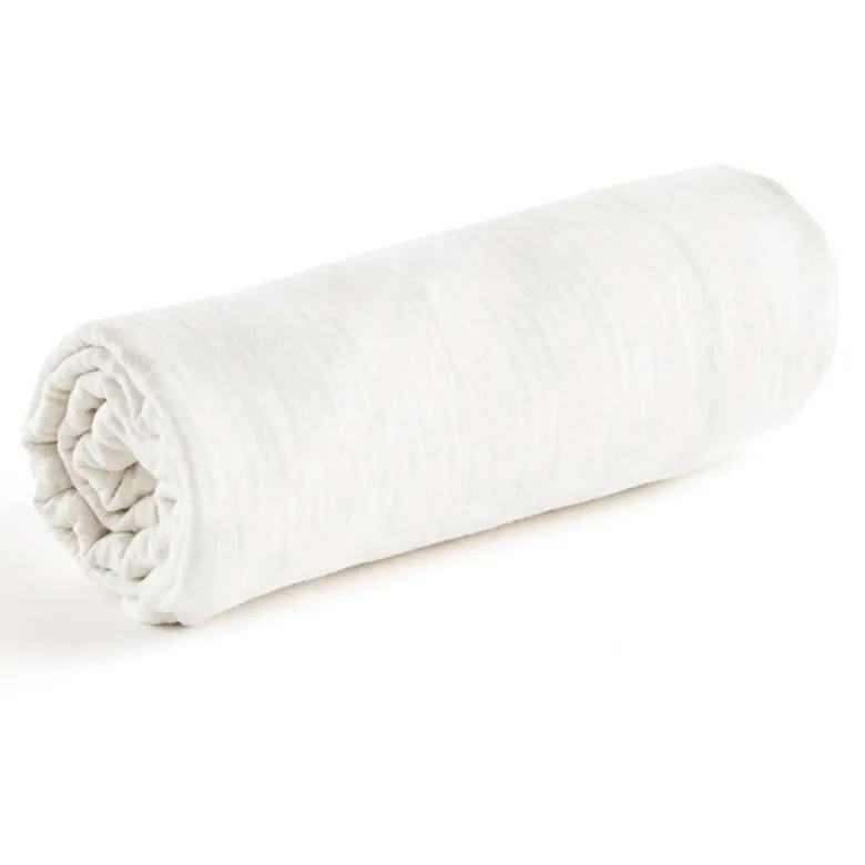 Drap housse gaze de coton uni - 60x120