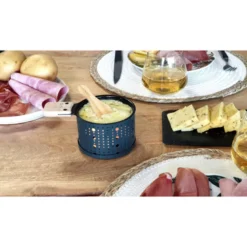 Duo raclette à la bougie bleu