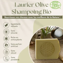 Duo shampoing solide bio fleur de vie et support magnétique fabriqué en france