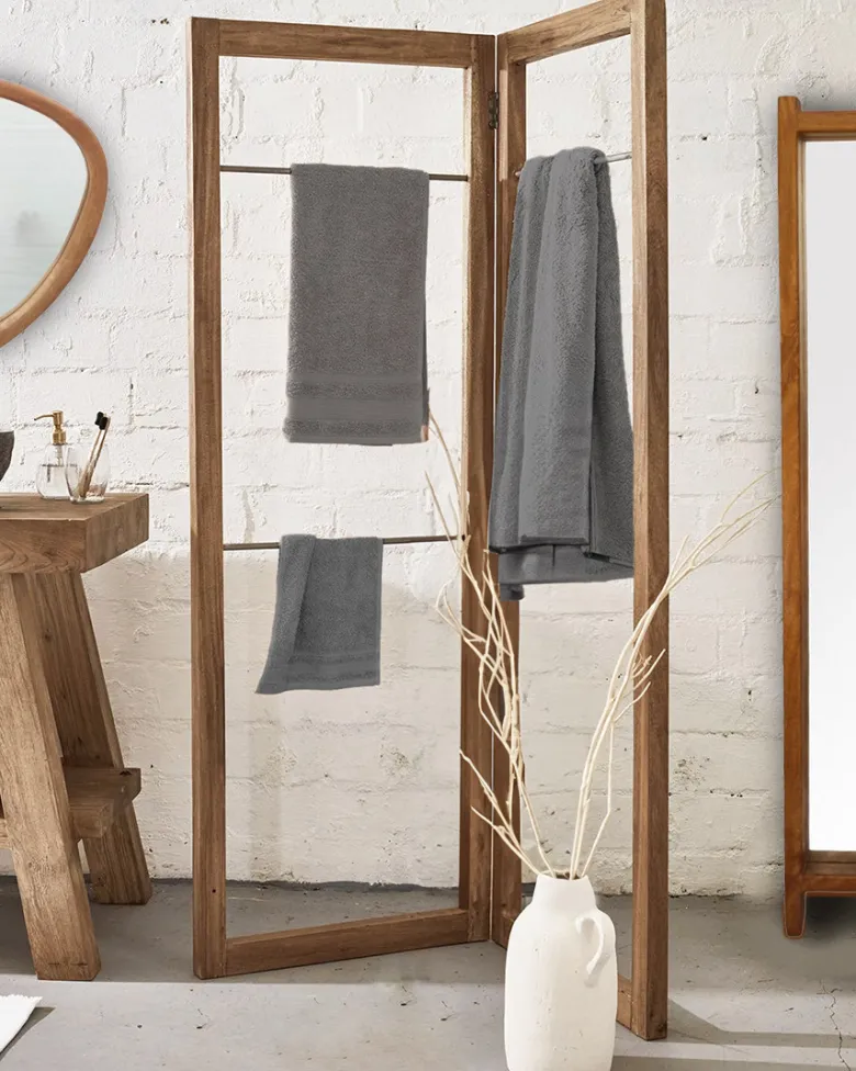 Elevéa - porte serviette pliable en bois massif de manguier