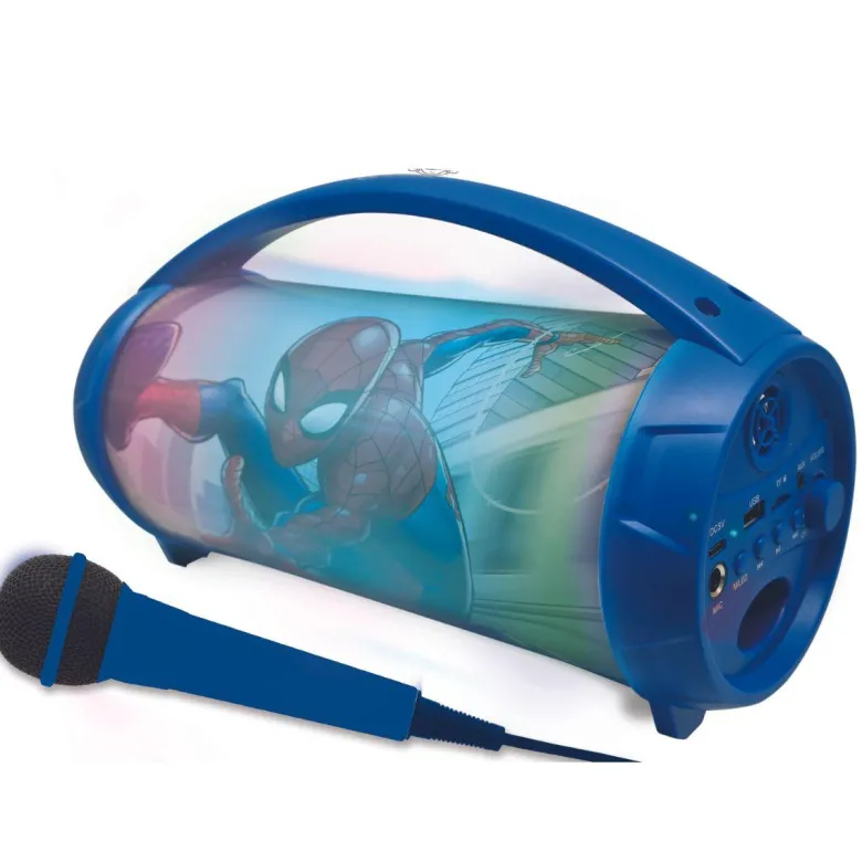 Enceinte bluetooth lumineuse avec micro spider-man
