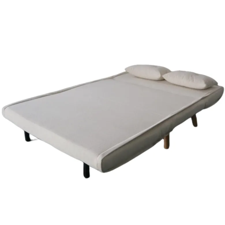 Ennis canapé convertible en velours côtelé beige 2 places