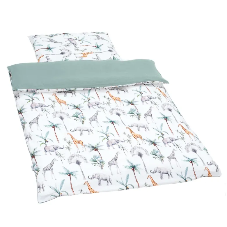 Ensemble couette oreiller enfant safari